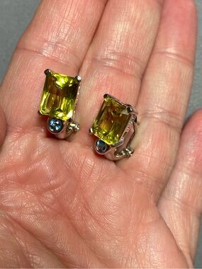 Lemon quartz sterling silver earrings